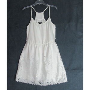 Bisou Bisou Dress Womens Size 6 White Strappy Mini Doily Angelic Sundress Preppy